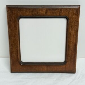 Vintage Japanese Trivet Style White Ceramic Tile Framed Wall Decor 8.5 Inch